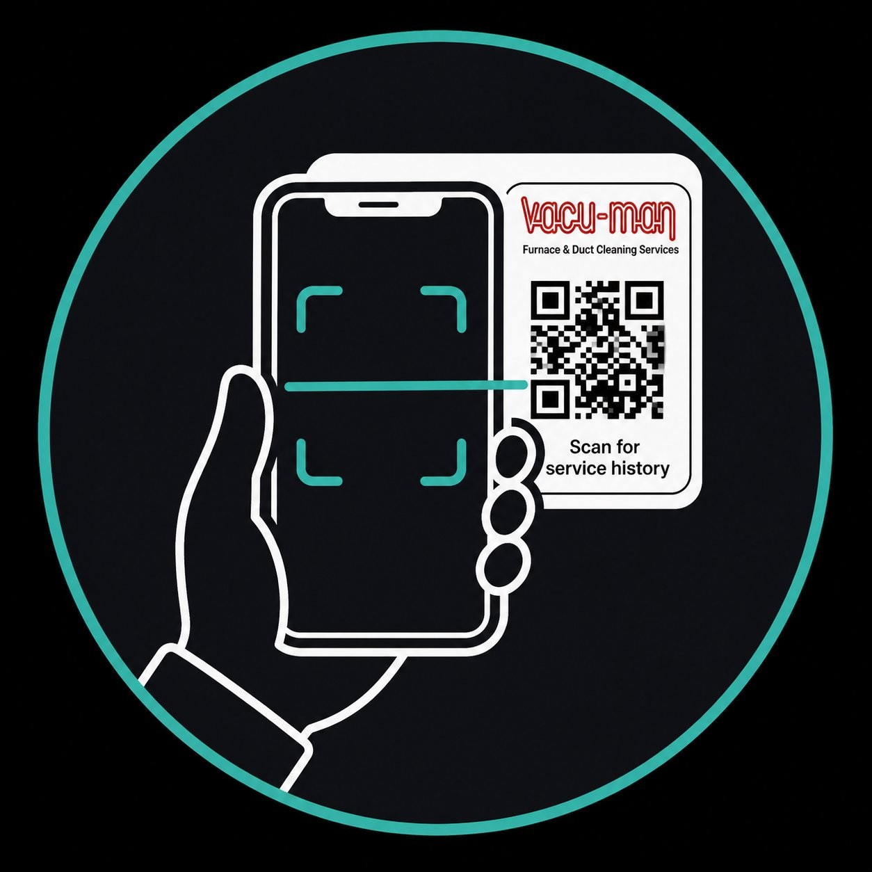 Hand scanning a QR code with a phone